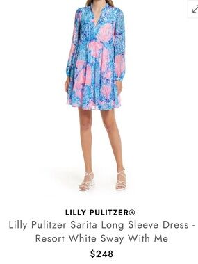 Lilly Pulitzer Blue & Pink Floral Tiered Tunic